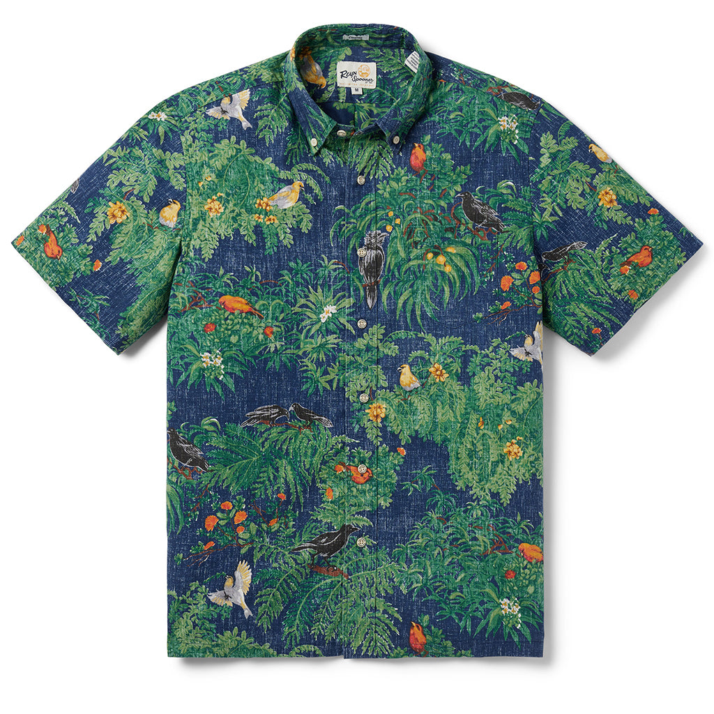 San Diego Zoo Reyn Spooner Pacific Islands Mens Classic Shirt Blue