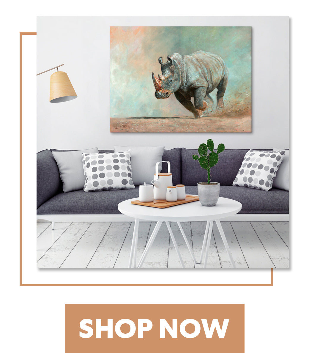 Thunder Road Rhino Canvas Print