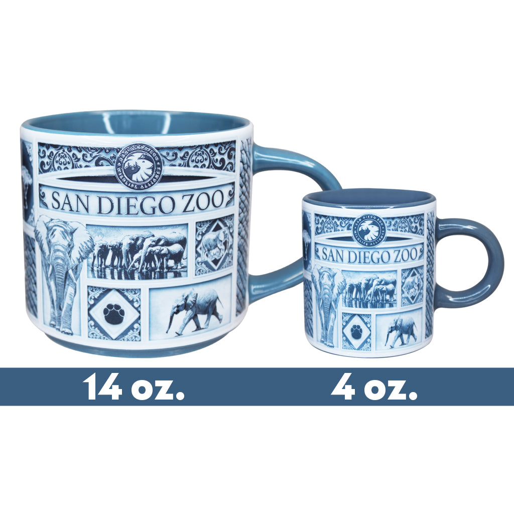 Delft-Style Elephant Espresso Cup