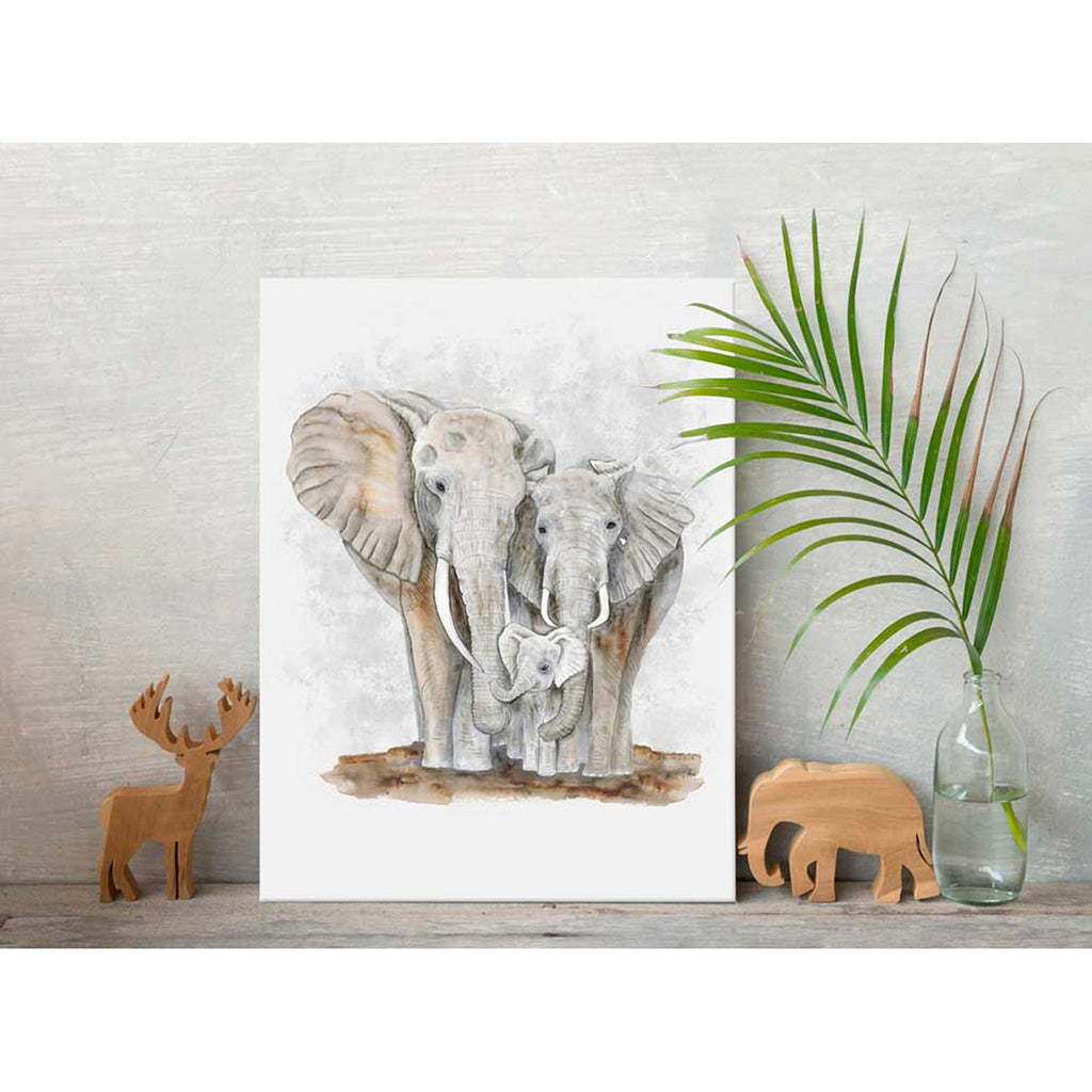 Elephant Family Canvas Print