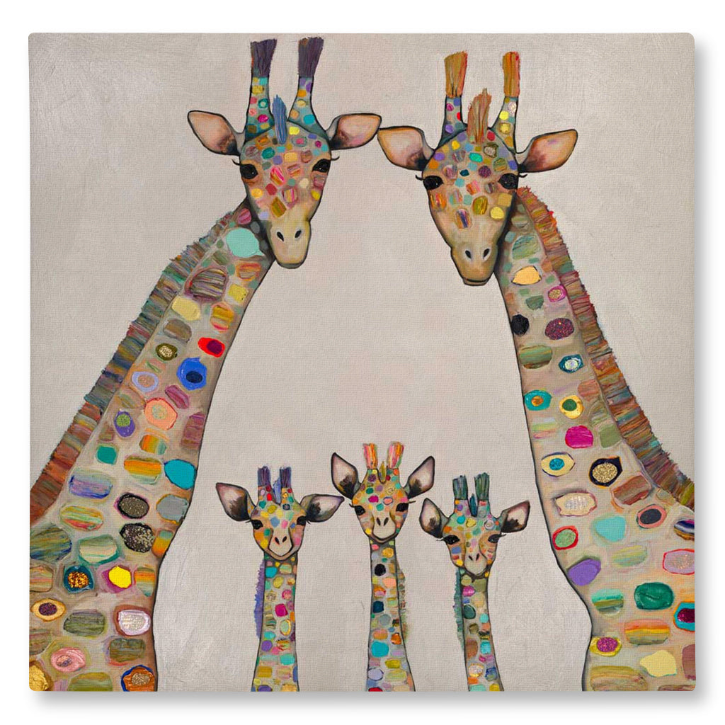 Family of Giraffes Giclée Canvas Print