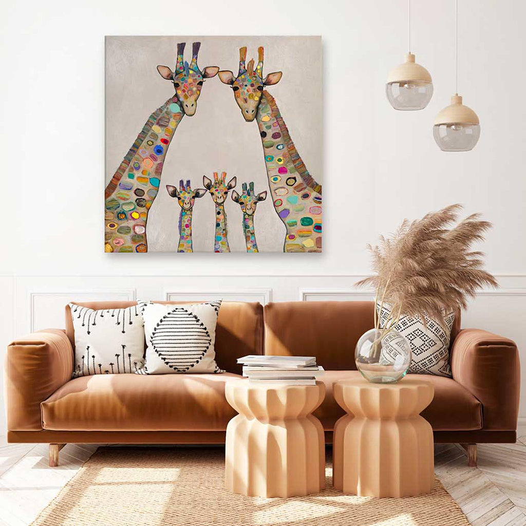 Family Of Giraffes Canvas Print