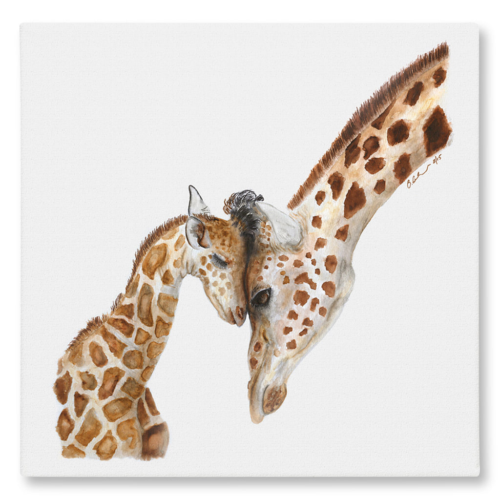 Mom and Baby Giraffes Giclée Canvas Print