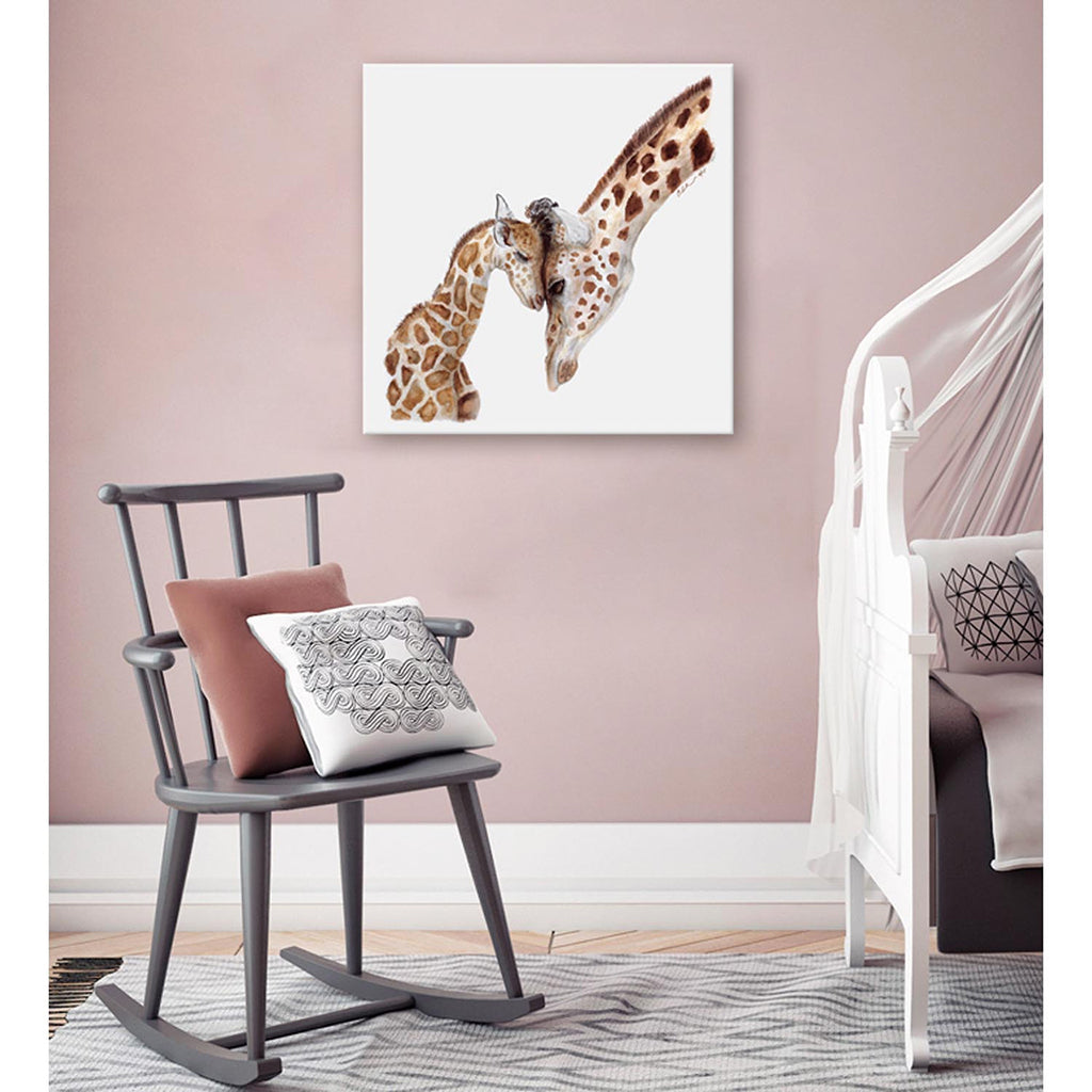 Mom and Baby Giraffes Canvas Print