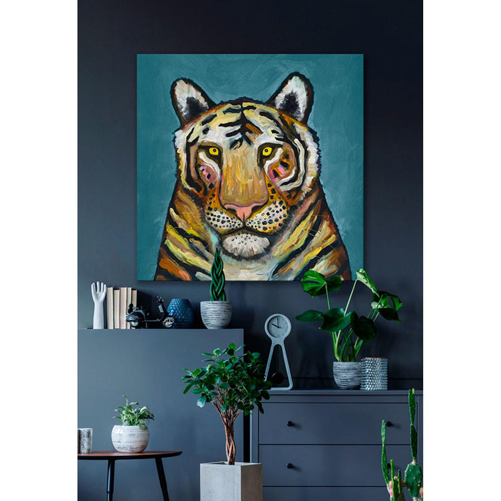 Tiger On Cerulean Giclée Canvas Print DSP