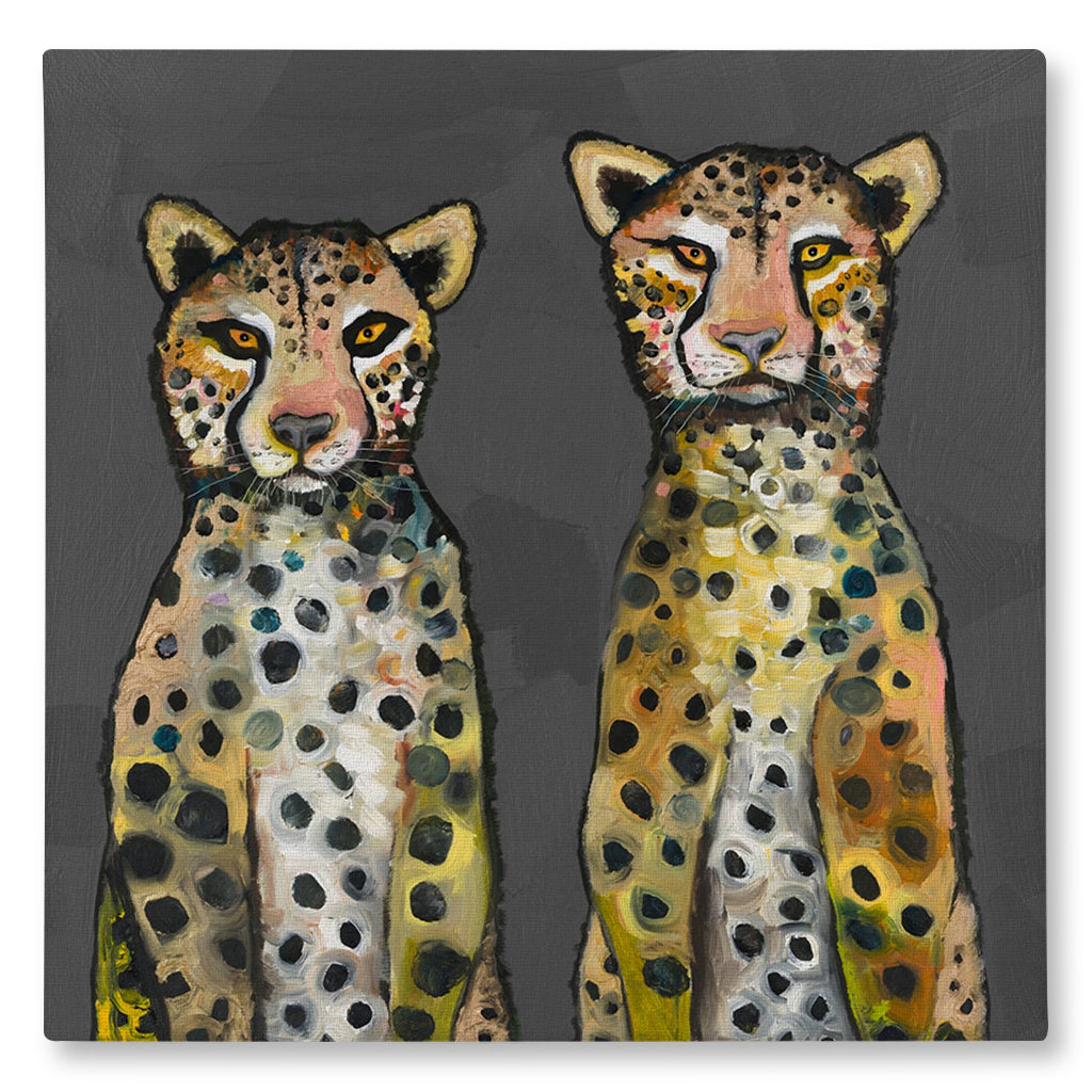 Two Wild Cheetahs Canvas Wall Art - ShopZoo