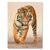 Canvas Print Painting of a tiger walking on a beige background