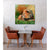Dining area with a table and chairs, and a large Canvas Print painting of two lions on the wall.