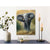 Decorative setup with an elephant Canvas Print painting, lamp, and plants on a table.