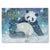 Canvas Print painting of a giant panda bear playing in a snowy landscape setting with bamboo.