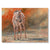 Canvas Print Painting of a zebra standing in a natural landscape with warm colors