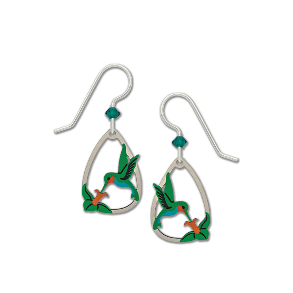 Hummingbird Flower Earrings