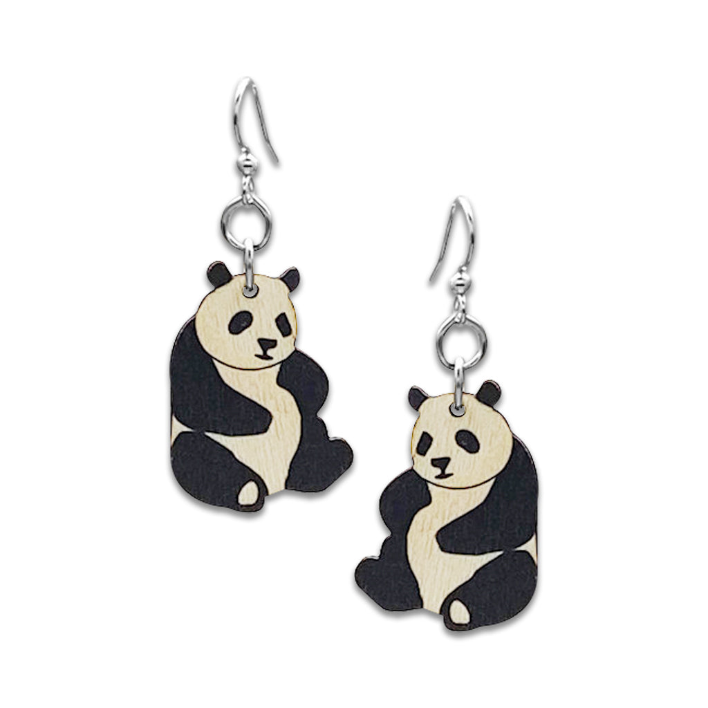 GREENTREE WOOD ECO GIANT PANDA EARRINGS