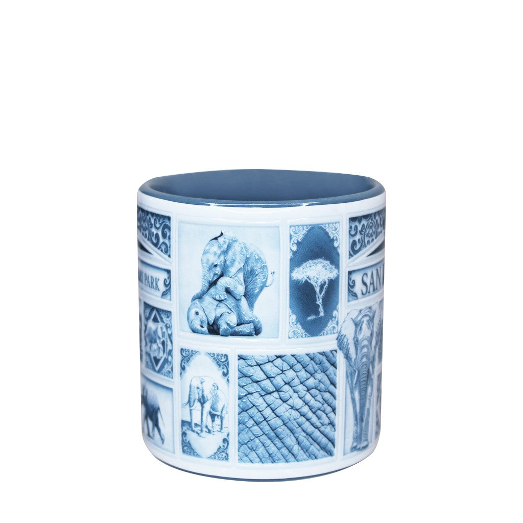 Delft-Style Elephant Espresso Cup