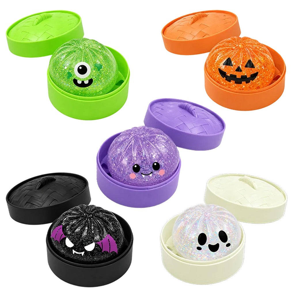 FUN DOH SQUISHZILLA HALLOWEEN THEMED FIDGET SQUISHY DUMPLING TOY ASSORTED COLORS SELECTED RADOMLY