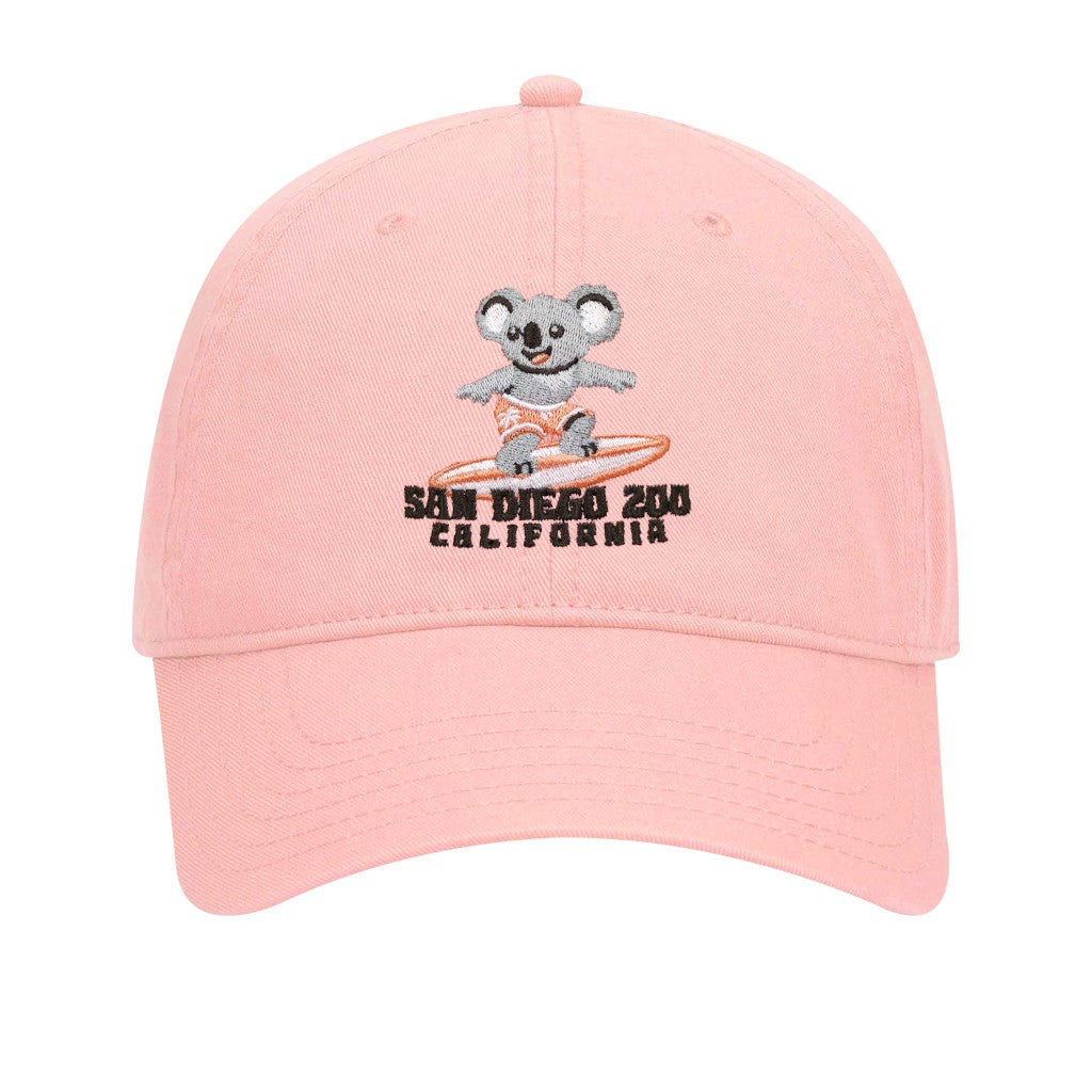 KOALABUNGA SURFING KOALA BASEBALL CAP HAT PINK  SAN DIEGO ZOO CALIFORNIA