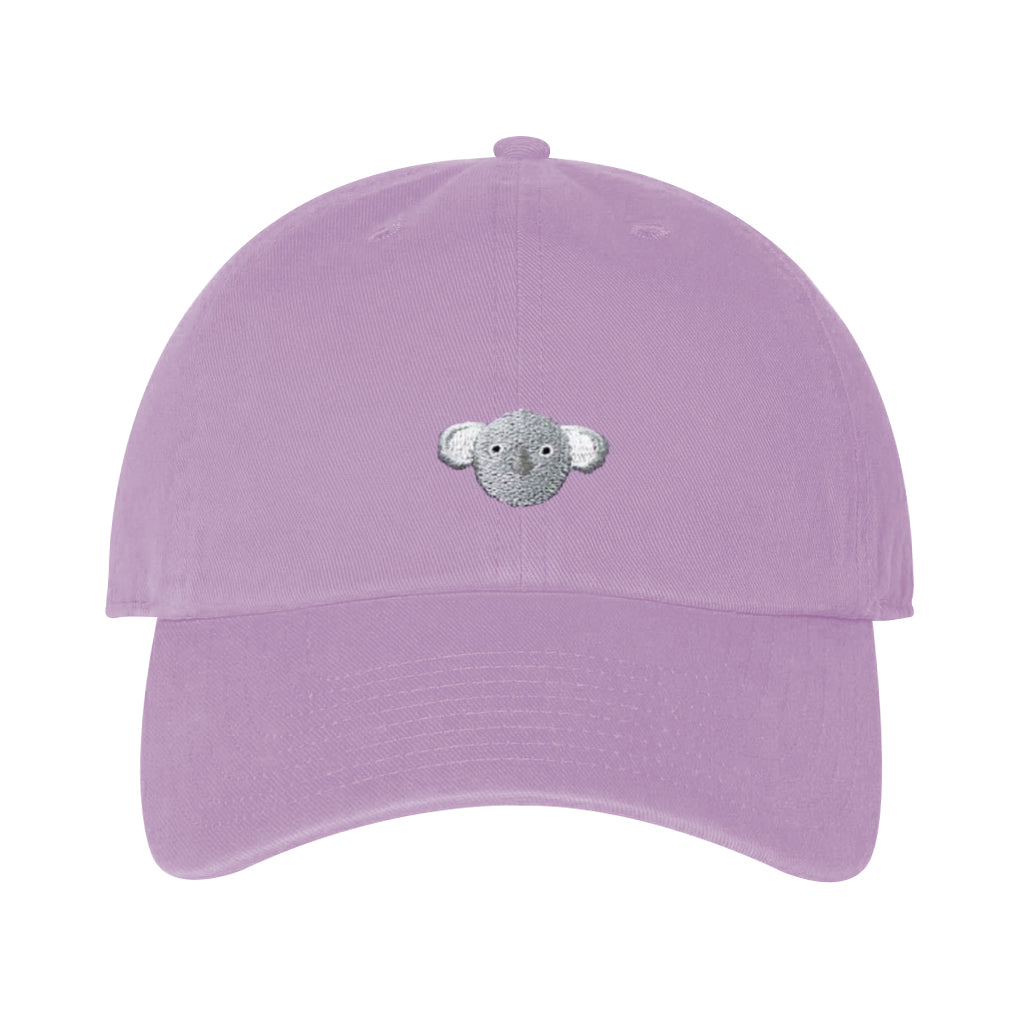 LAVENDER ADULT KOALA BASEBALL HAT CAP MICRO EMBROIDERY