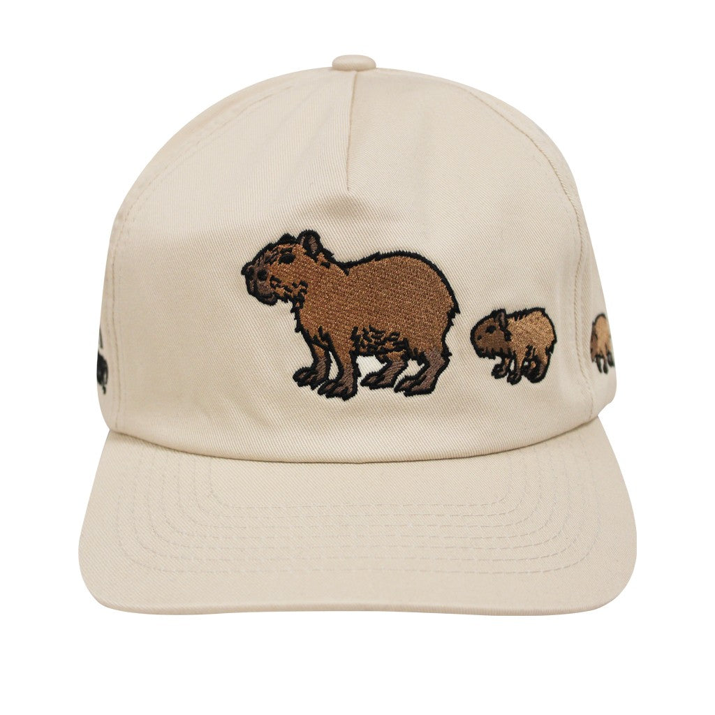 SO CAPPY TOGETHER CAPYBARA FAMILY BASEBALL HAT CAP TAN SAN DIEGO ZOO 3 CAPYBARAS EMBROIDERED