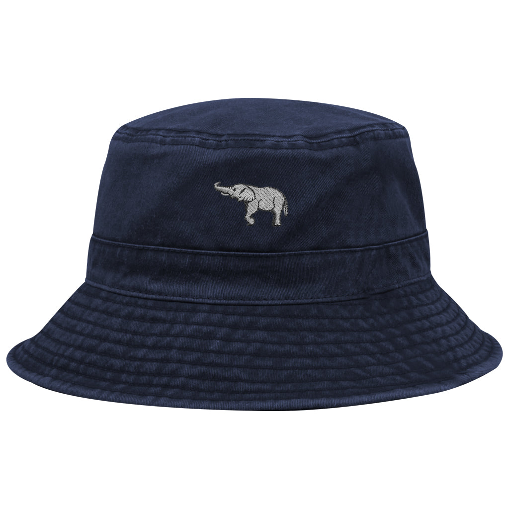 NAVY BLUE BUCKET HAT AFRICAN ELEPHANT ICON EMBROIDERY SAN DIEGO ZOO SAFARI PARK
