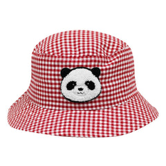 Gingham Panda Bucket Hat - ShopZoo
