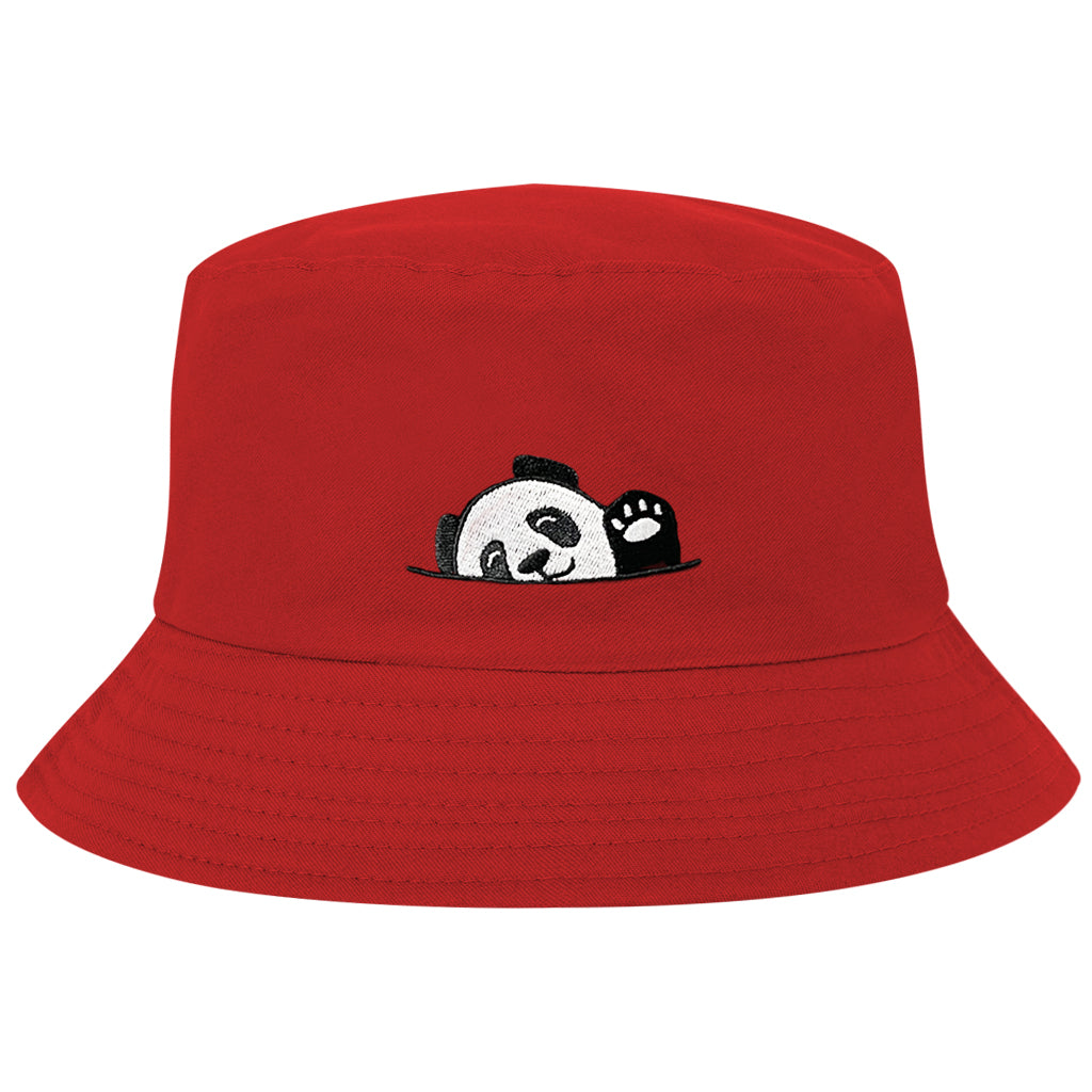 ADULT RED BUCKET HAT PANDA HI WAVE 