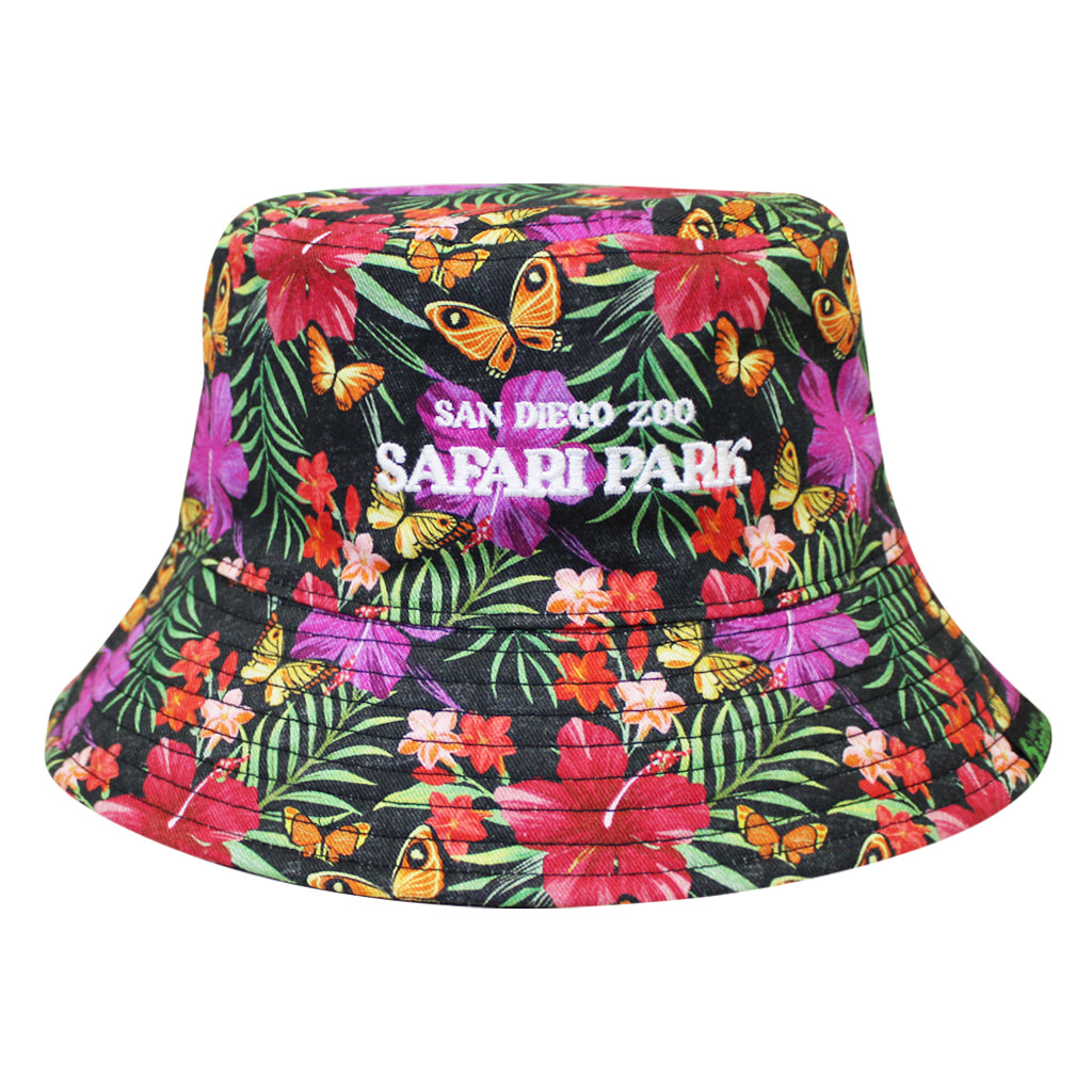 Hibiscus & Butterfly Reversible Bucket Hat