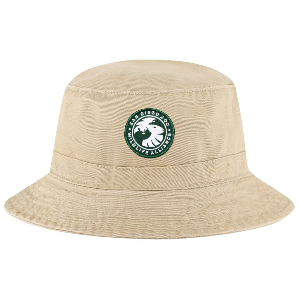 SDZWA Patch Logo Khaki Bucket Hat  SAN DIEGO ZOO WILDLIFE ALLIANCE ADULT UNISEX