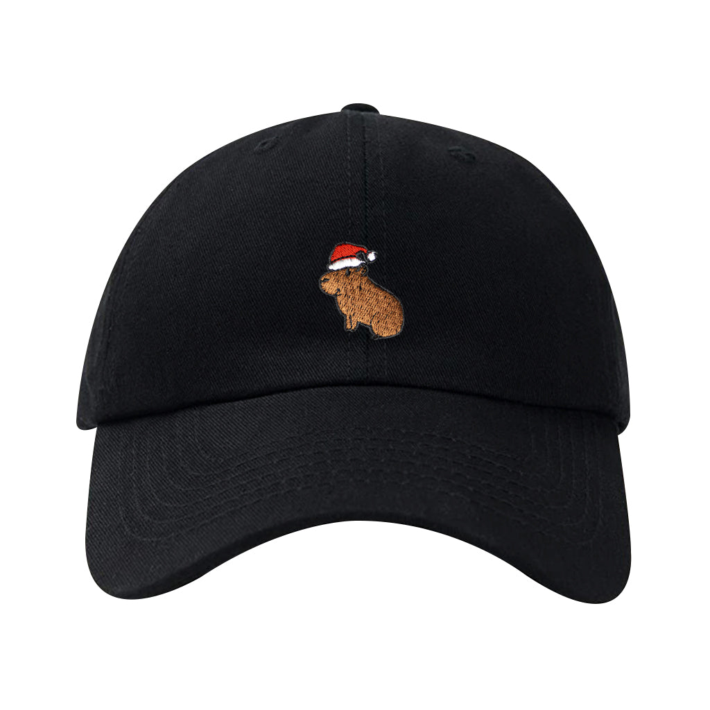 capybara capy holidays baseball cap santa hat