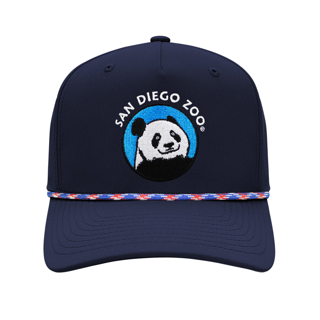 NAVY BLUE CORDED PANDA PATCH FACE BASEBALL CAP HAT SNAPBACK