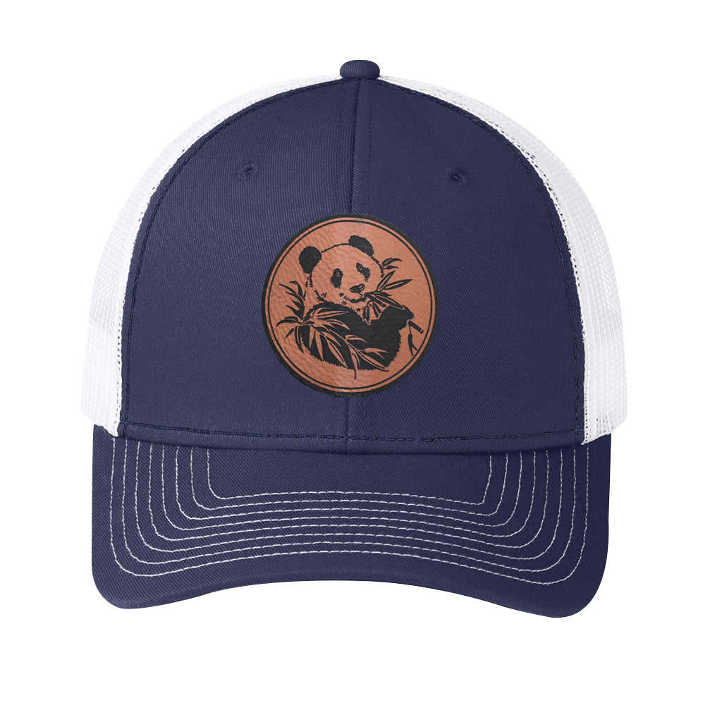 ETCHED PANDA ECO NAVY AND WHITE TRUCKER HAT 
