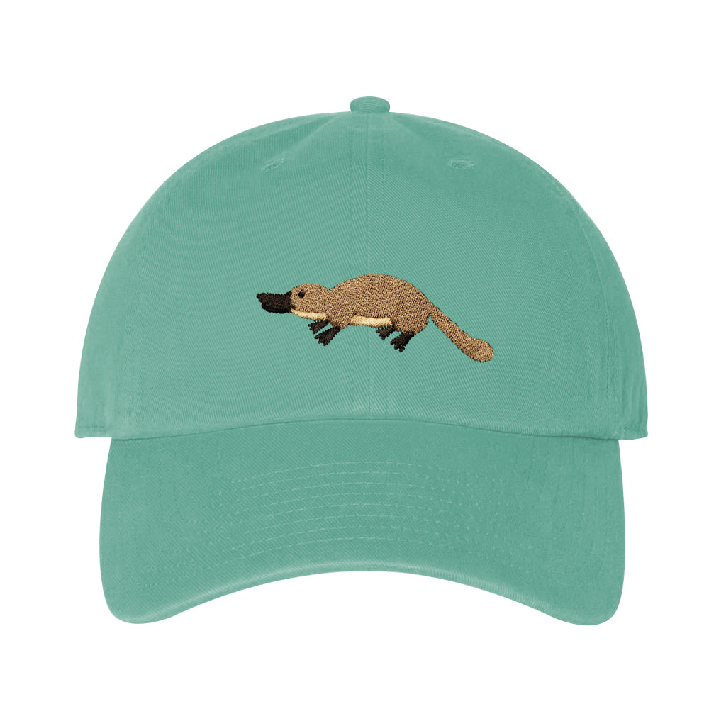 Platypus Icon Baseball Cap Cypress Green Brushed Cotton Hat