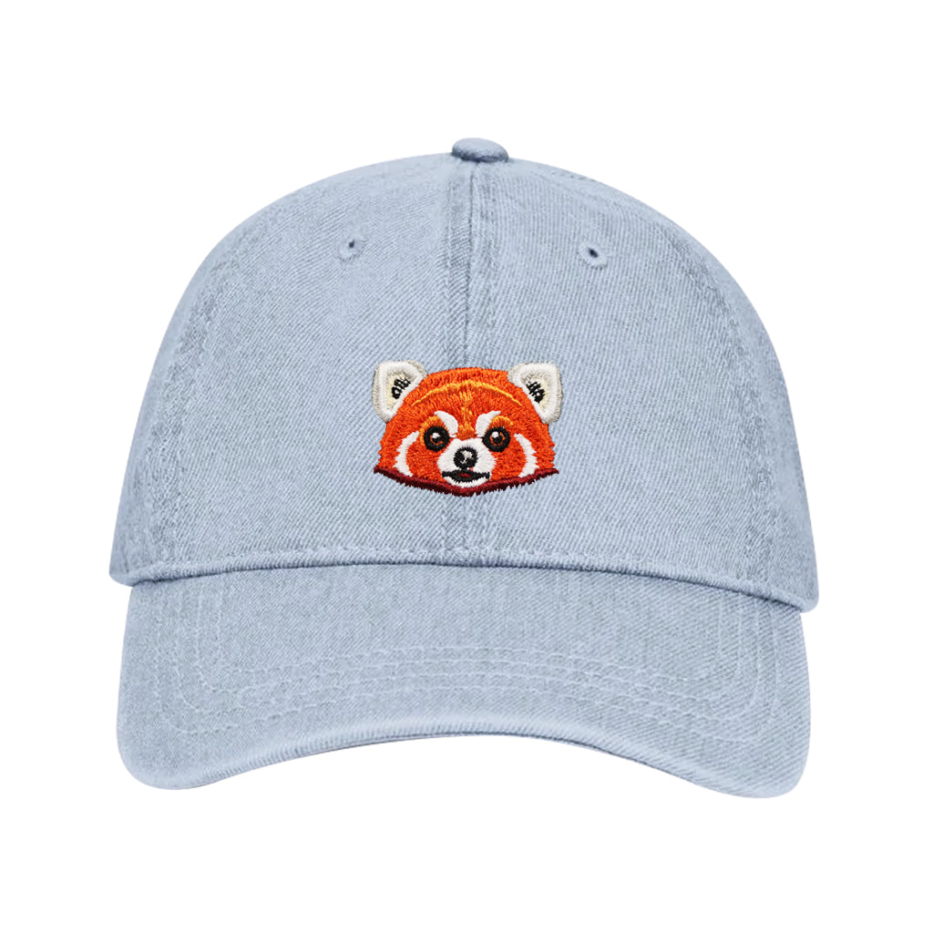 LIGHT BLUE DENIM RED PANDA FACE BASEBALL CAP HAT kids