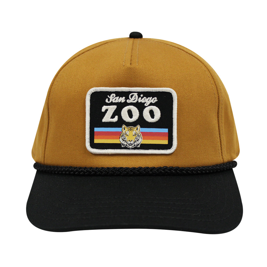 SAN DIEGO ZOO TIGER PATCH STRIPE TOFFEE BLACK BASEBALL HAT CAP