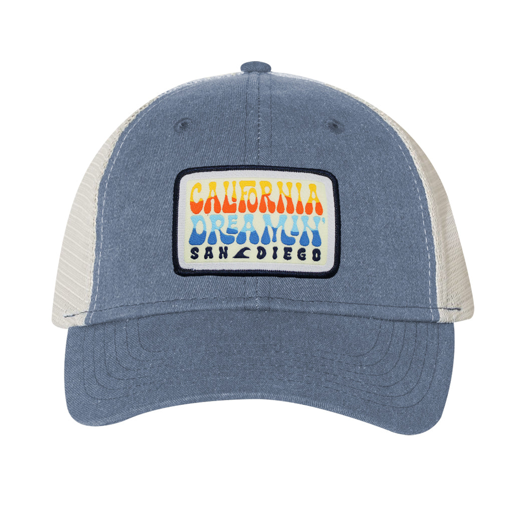 CALIFORNIA DREAMIN DREAMING SAN DIEGO TRUCK HAT DENIM BLUE
