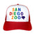 RED AND WHITE EMBROIDERED SAN DIEGO ZOO TRUCKER HAT ELEPHANT PRIDE