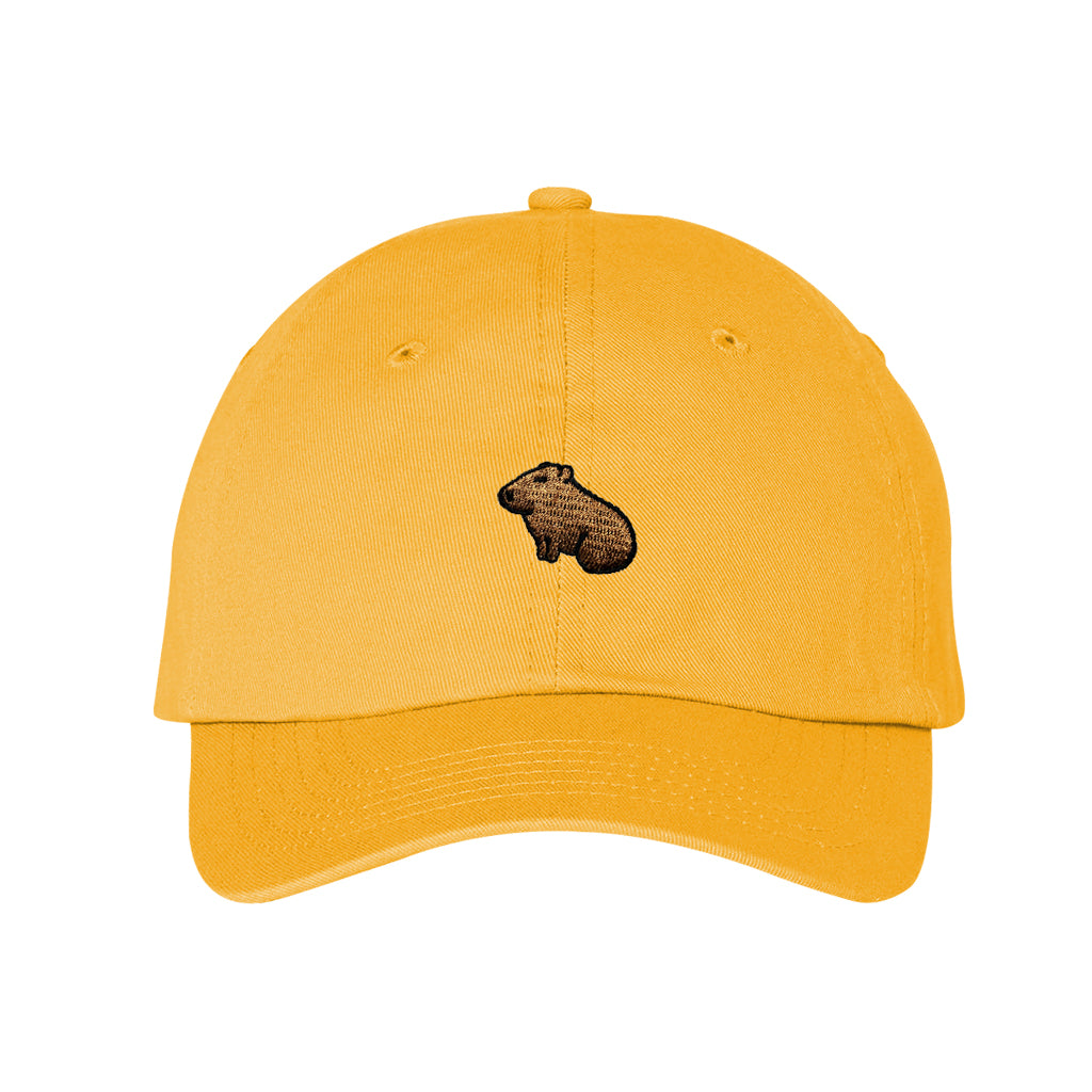 BRIGHT YELLOW YOUTH KIDS EMBROIDERED CAPYBARA ICON BASEBALL HAT CAP SAN DIEGO ZOO