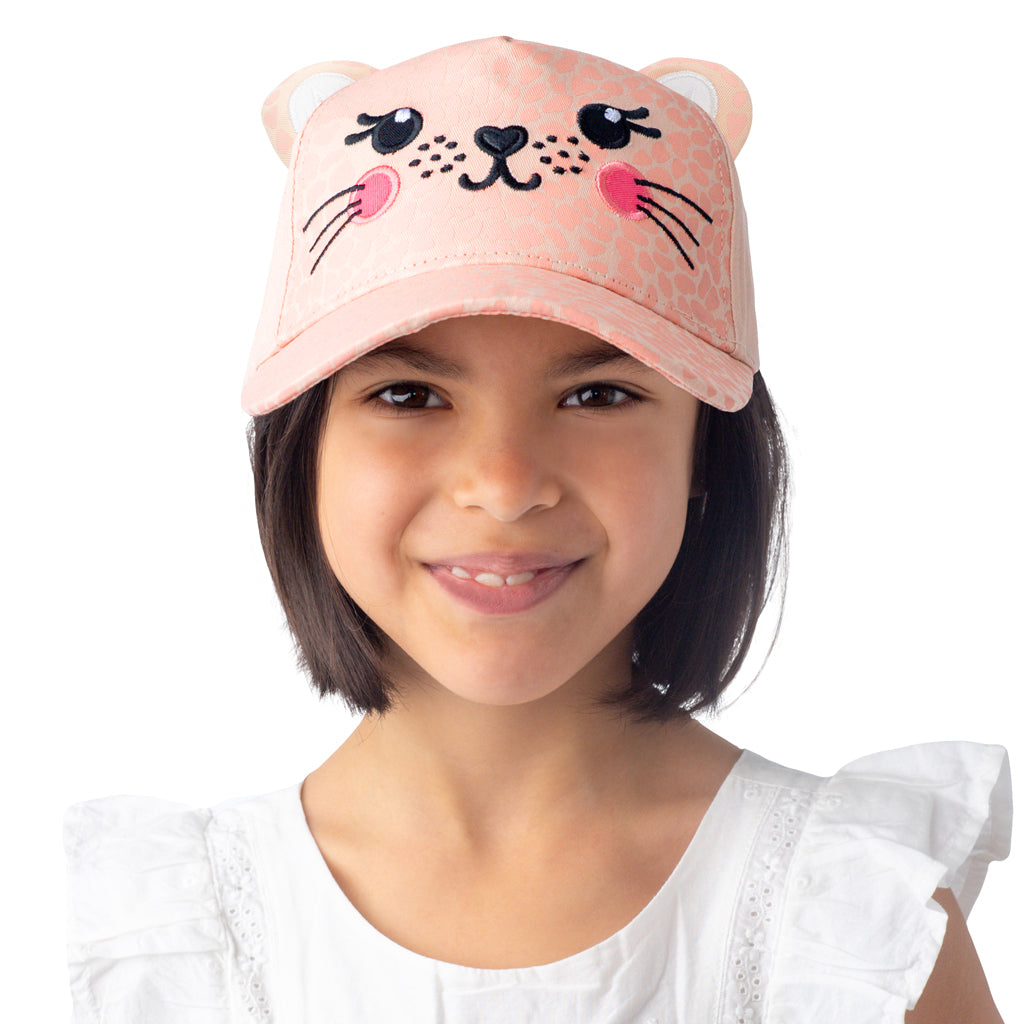 Pink Leopard Kids Baseball Cap