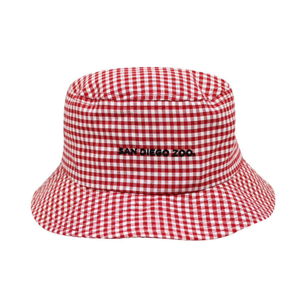 Gingham Panda Youth Bucket Hat