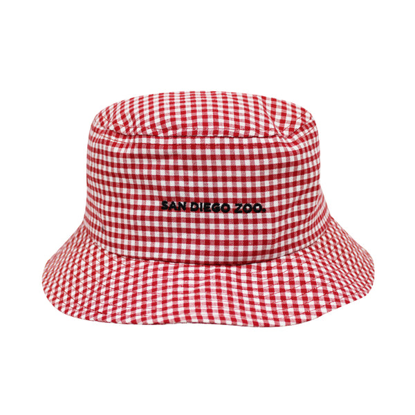 Gingham Panda Youth Bucket Hat - ShopZoo