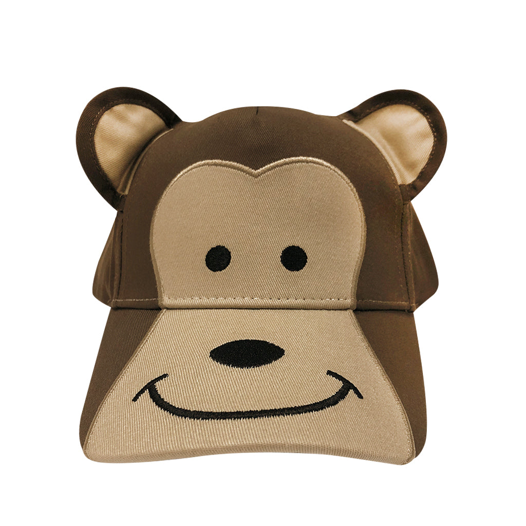 KIDS MONKEY FACE BASEBALL HAT YOUTH BROWN