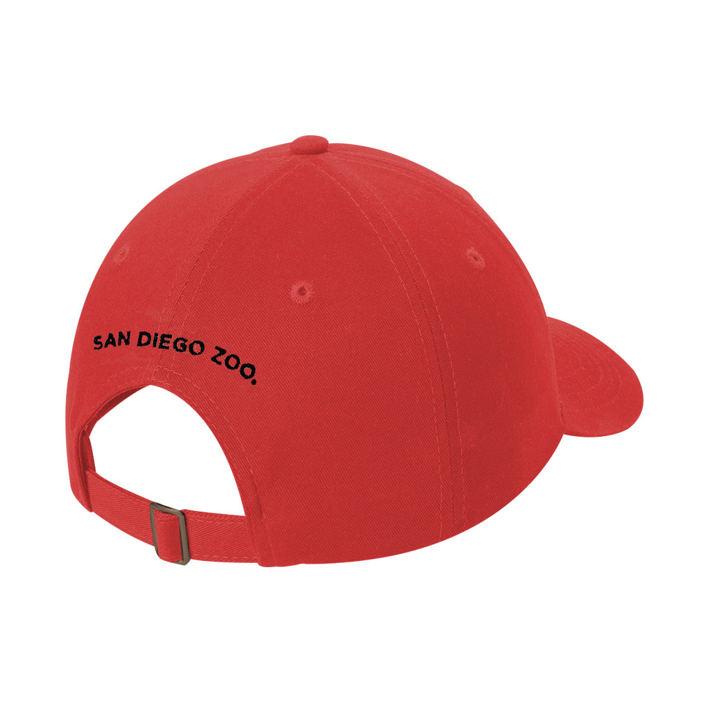 Panda Icon Kids Baseball Cap - Red