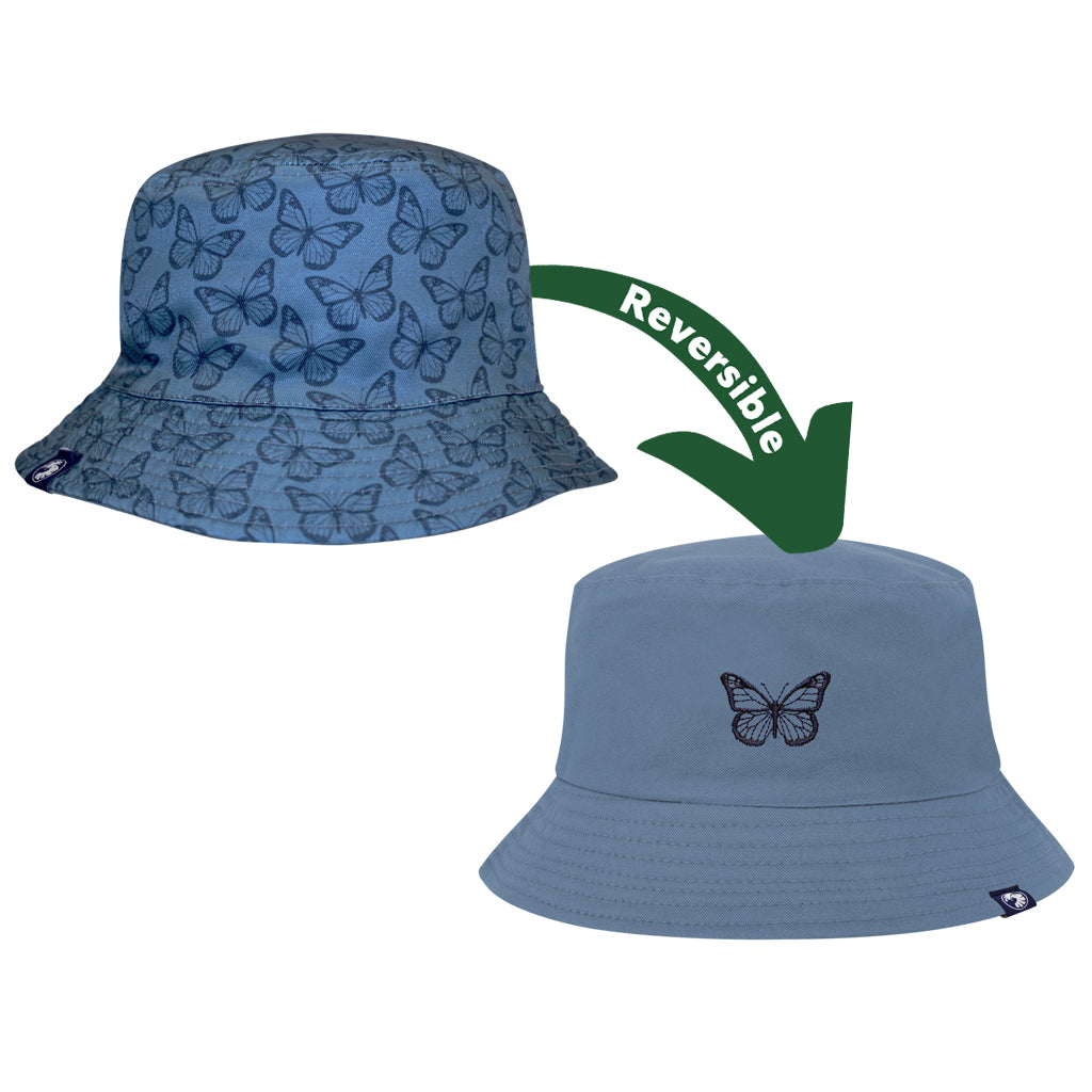 REVERSIBLE BLUE BUTTERFLY HAT SDZWA LOGO LADIES