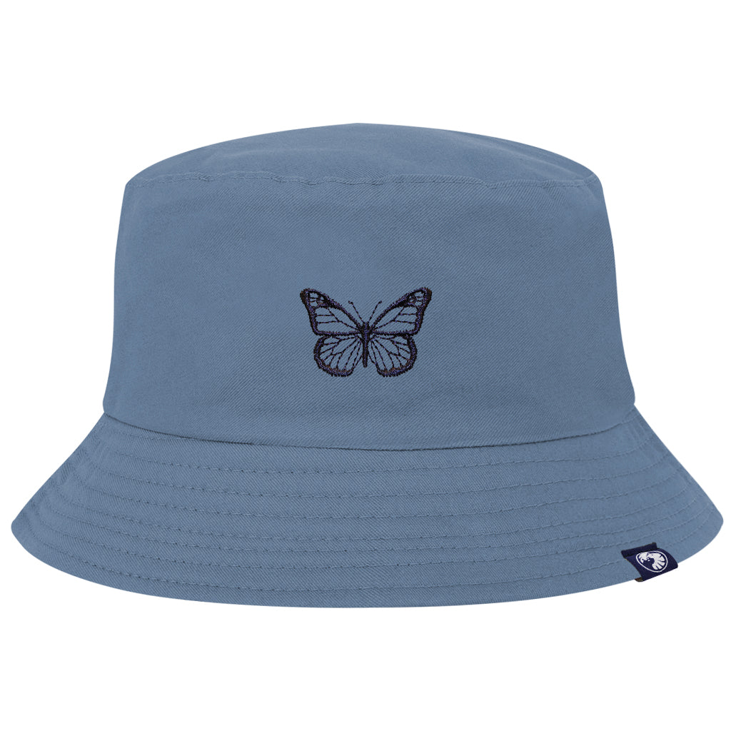 Reversible Blue Butterfly Ladies Bucket Hat