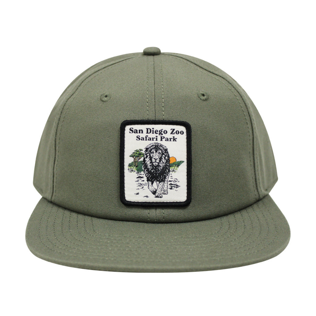 WALKING LION PATCH BASEBALL HAT CAP OLIVE GREEN ECO