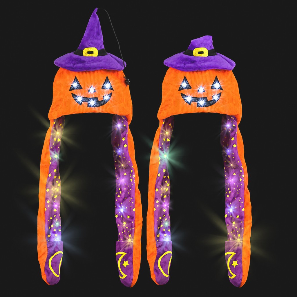 Halloween Jack-o'-lantern Light-Up Hat