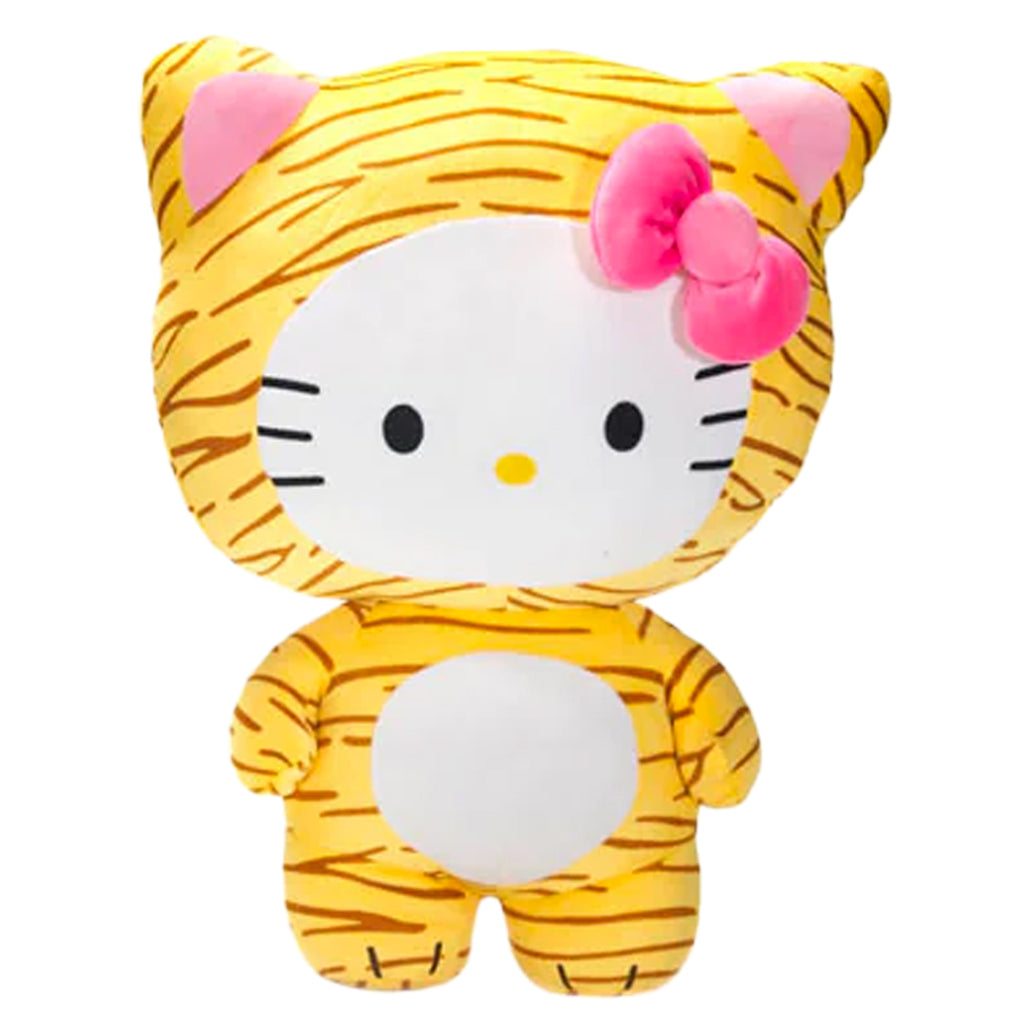 SANRIO HELLO KITTY IN TIGER COSTUME WITH PINK BOW 18 INCHES STUFFY PELUCHES 