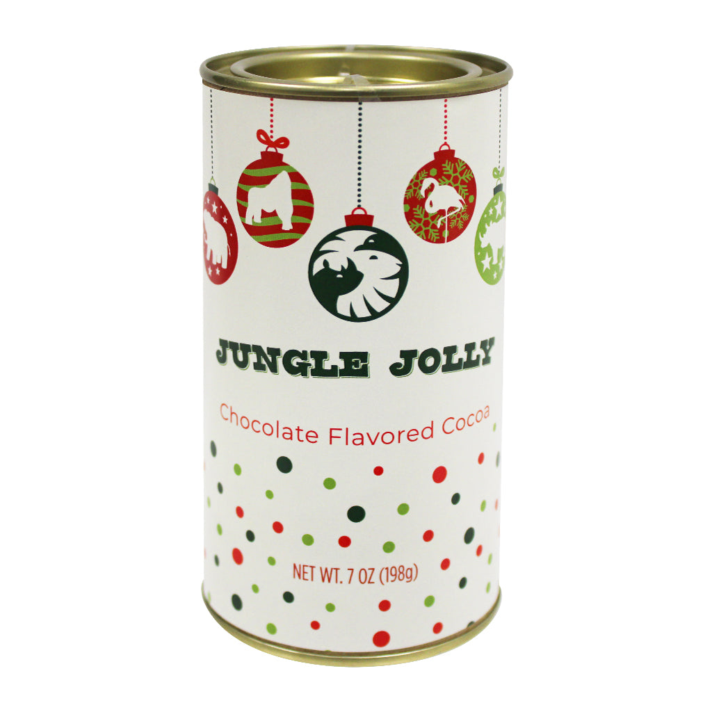 JUNGLE JOLLY HOLIDAY HOT COCOA CHOCOLATE MIX TIN CAN