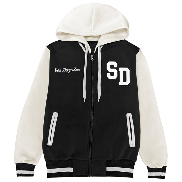 Panda Face Varsity Jacket - ShopZoo