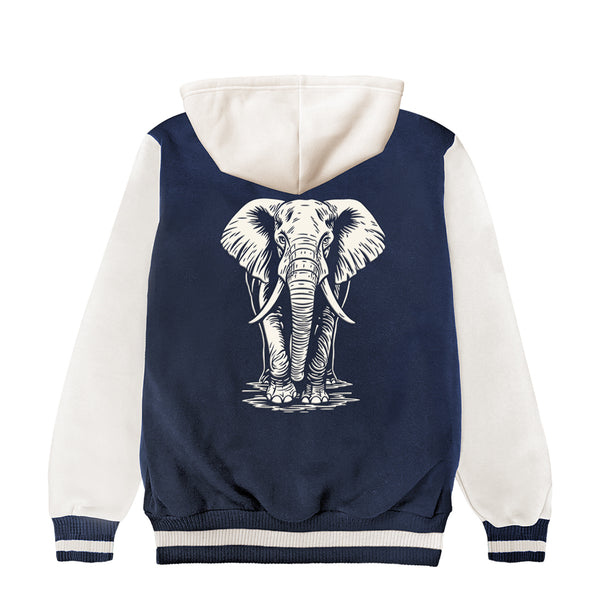 African Elephant Kids Varsity Jacket - ShopZoo