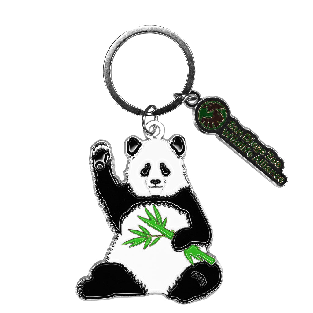 GIANT PANDA WAVE HI ENAMEL KEYCHAIN KEYRING SDZWA